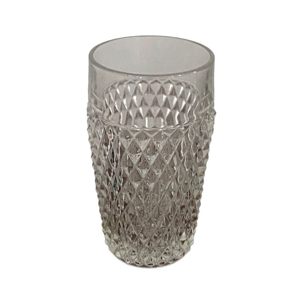 Indiana Glass Diamond Point Hobnail Clear 15 Oz Tumbler Vintage
